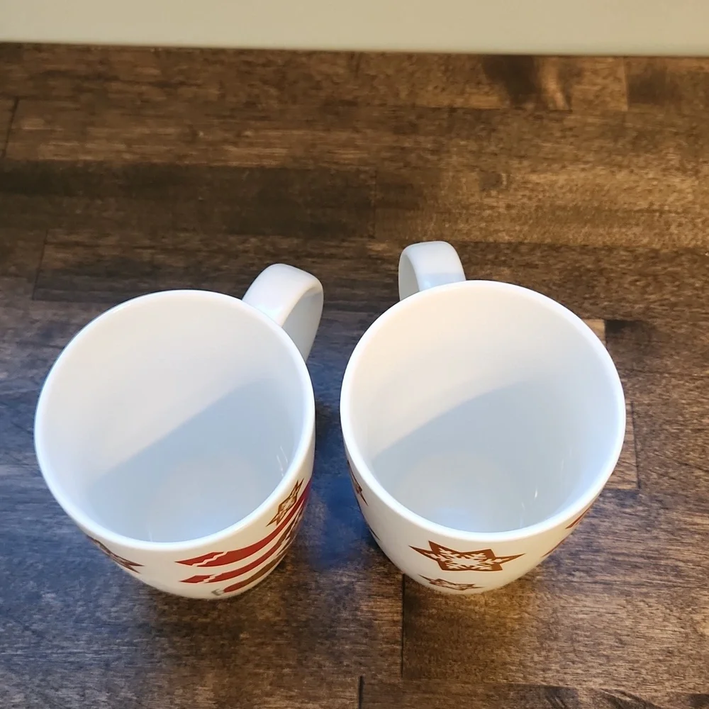 Set of ice skating gingerbread man mugs Crate & Barrel